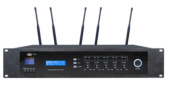 ระบบการประชุมแบบไร้สายแบบชาร์จได้ UHF Master Controller แบตเตอรี่ LIPO แบบชาร์จได้