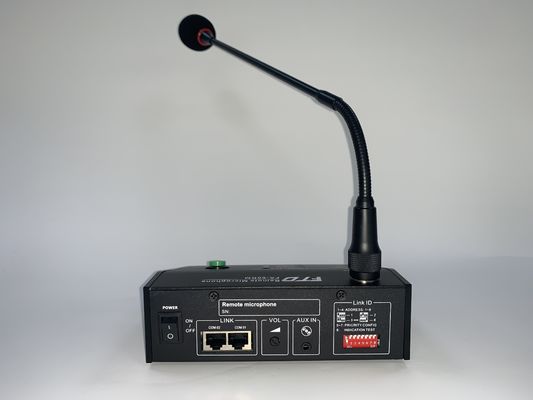 RS485 600m PA System Amplifier รีโมท 6 โซนไมโครโฟนสูงสุด 8 ยูนิต