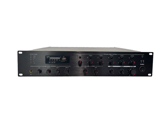 6 โซน 350W ระบบ PA แอมพลิฟายเออร์มิกเซอร์แอมป์รองรับ 8 Remote Calling Station
