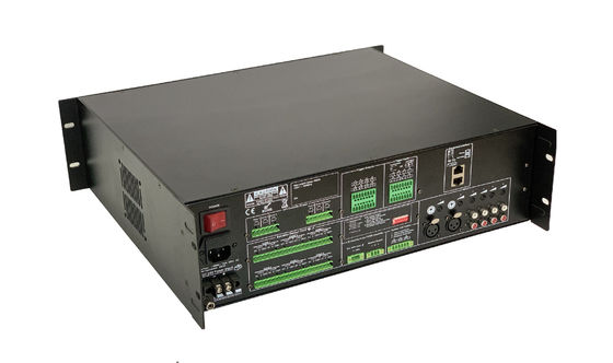 ระบบเตือนภัยด้วยเสียงโลหะ EVAC สัญญาณเตือนไฟไหม้ 60HZ 500W 6 โซน Class D เครื่องขยายเสียง