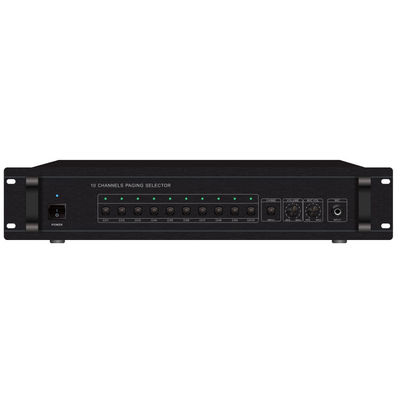 830W 10 Zone PA System ระบบเสียงประกาศสาธารณะ AC Fuse Black Paging Selector