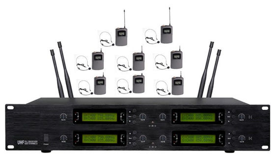 ระบบการประชุมไร้สาย UHF 8 ช่องสัญญาณความไวสูงทนทาน
