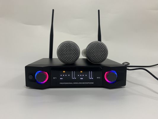 Professional PA Speaker Volume Control ระบบไมโครโฟนไร้สาย UHF พร้อมลำโพง Bluetooth