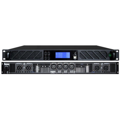 แอมพลิฟายเออร์สเตอริโอคลาส D ระดับมืออาชีพ 4 × 600W ที่8Ω 1U Class-D DSP