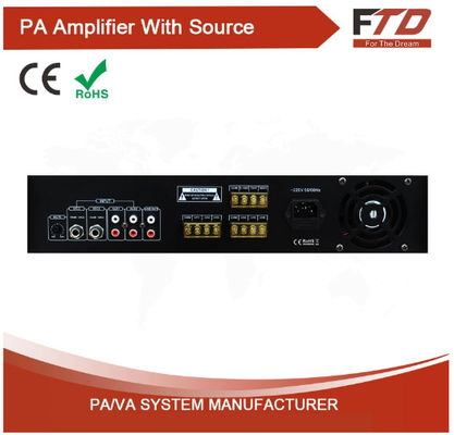 ระบบเสียงประกาศสาธารณะชุดเต็ม 6 โซน 120w เครื่องขยายเสียงพร้อม MP3 และ FM